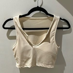 Beige Padded Crop Top